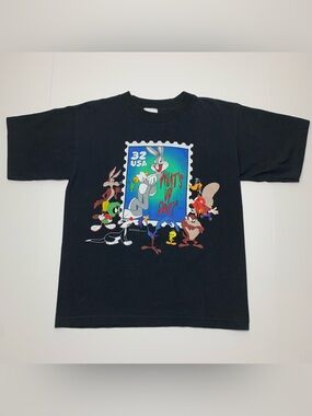 Vintage Looney Tunes T-Shirt 1997 USPS Stamp Bugs Bunny Taz Tee Youth Size L/XL